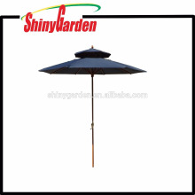 Double-Roofs 2.4M Outdoor Patio Beech Parasol Single Color 150G Polyester